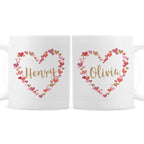 Personalised Confetti Hearts Wedding Mug Set | Wedding Gift