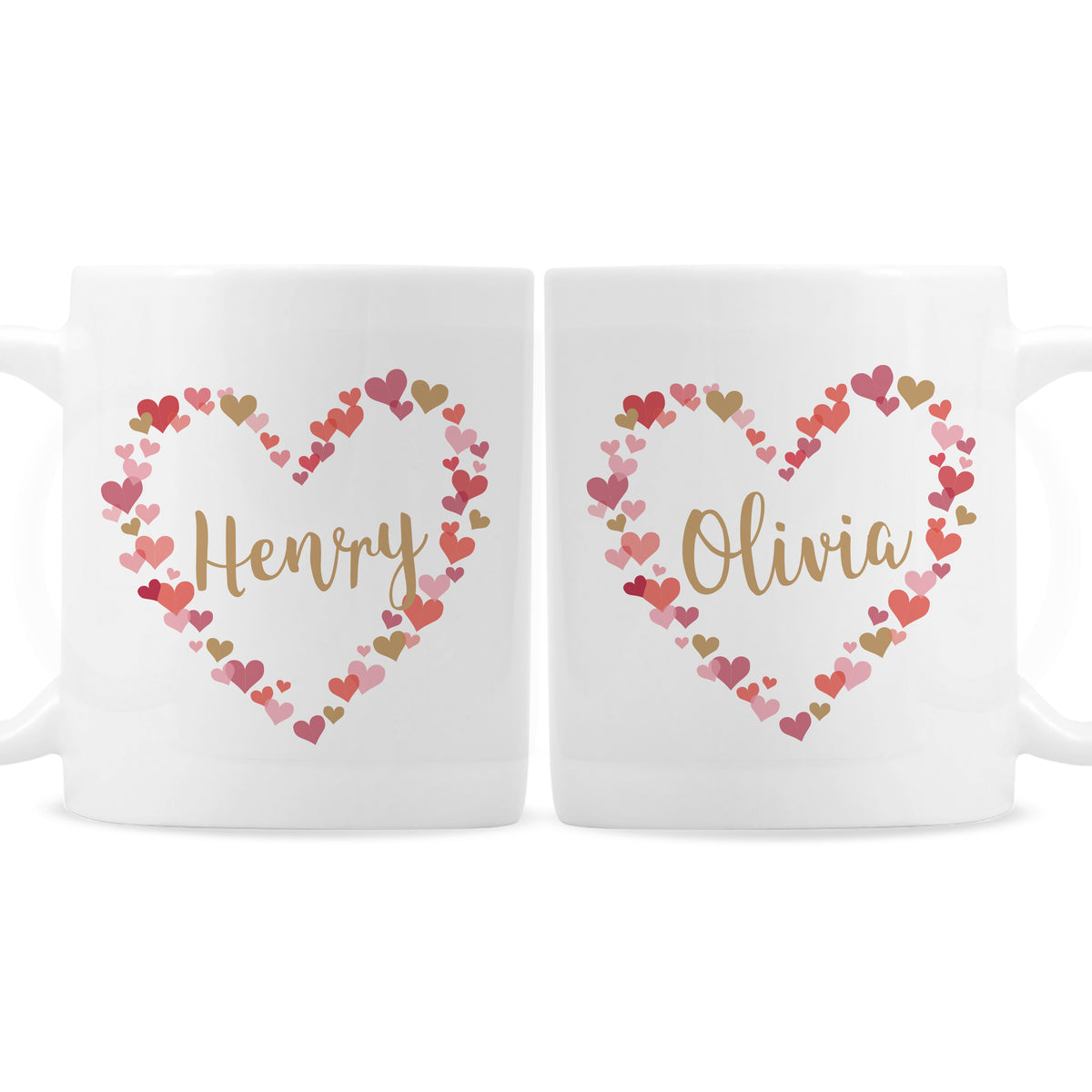 Personalised Confetti Hearts Wedding Mug Set | Wedding Gift