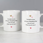 Personalised Confetti Hearts Wedding Mug Set | Wedding Gift