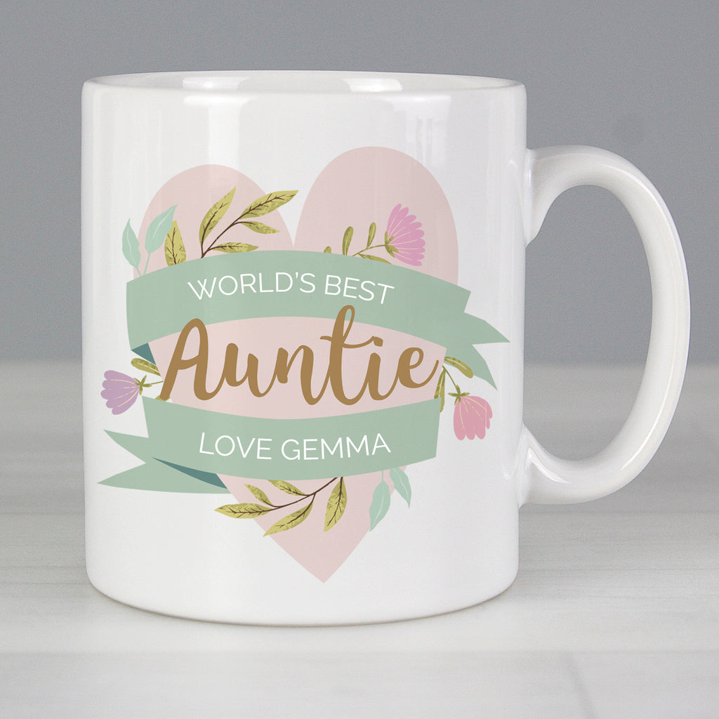 Personalised Floral Heart Mug for Mother's Day