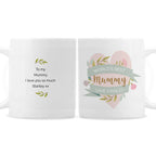 Personalised Floral Heart Mug for Mother's Day