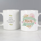 Personalised Floral Heart Mug for Mother's Day
