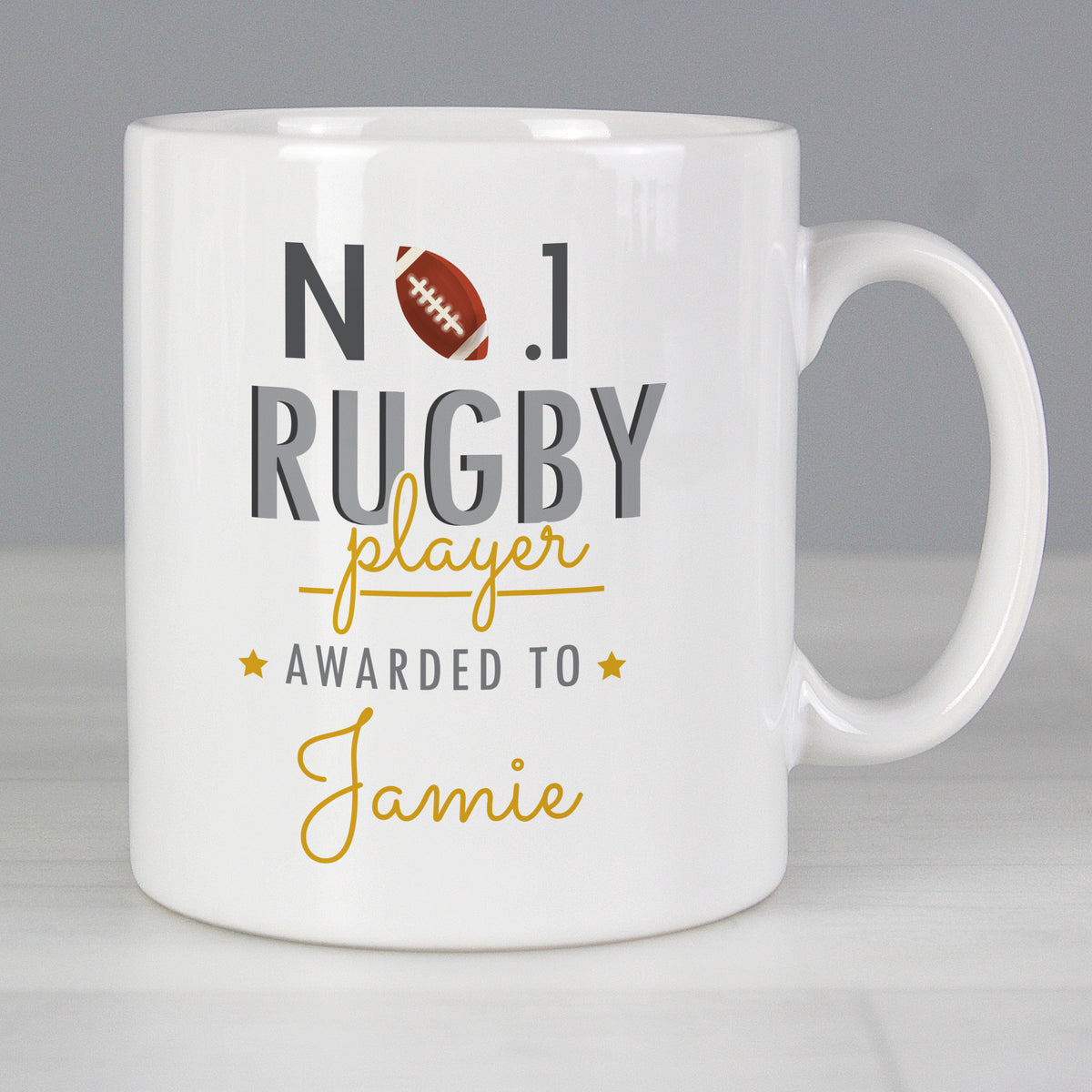 Personalised No.1 Rugby Player Mug | Father's Day Gift