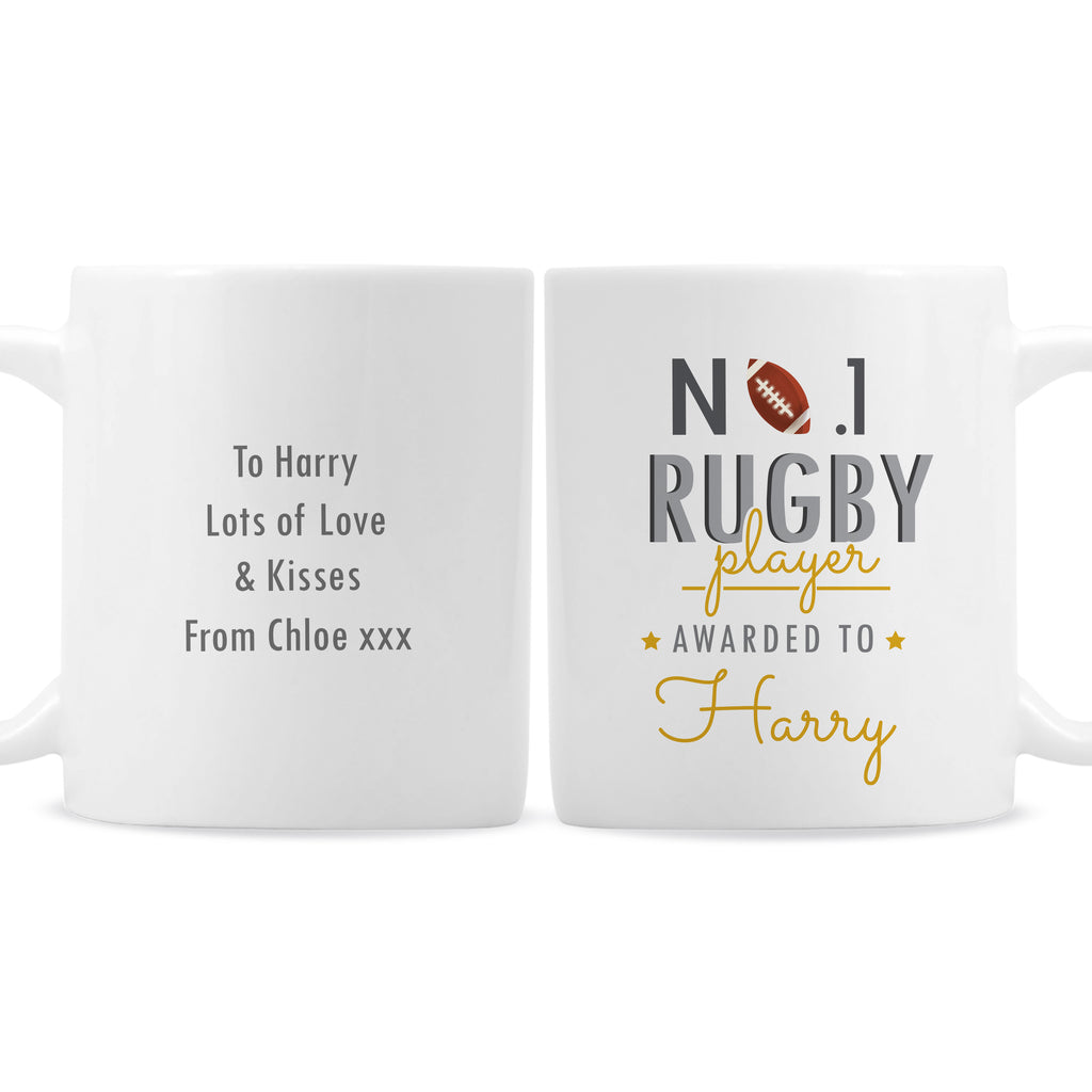 Personalised No.1 Rugby Player Mug | Father's Day Gift