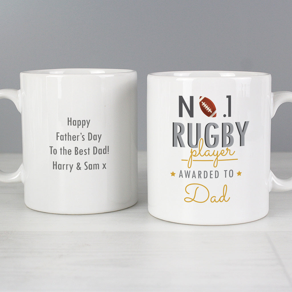 Personalised No.1 Rugby Player Mug | Father's Day Gift