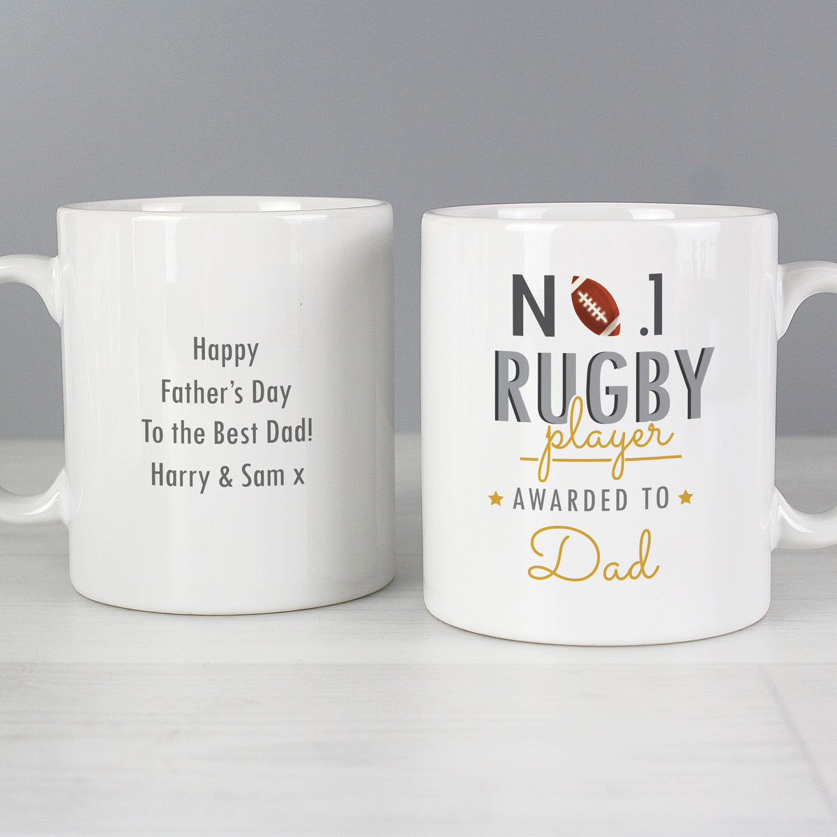 Personalised No.1 Rugby Player Mug | Father's Day Gift