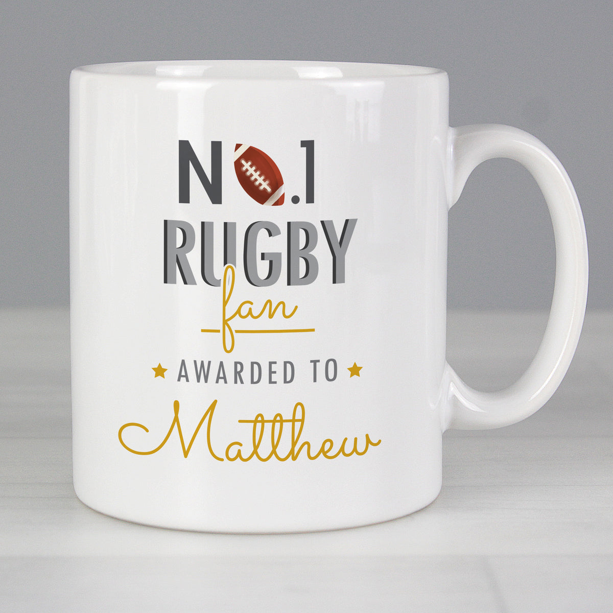 Personalised No.1 Rugby Fan Mug | Father's Day Gift
