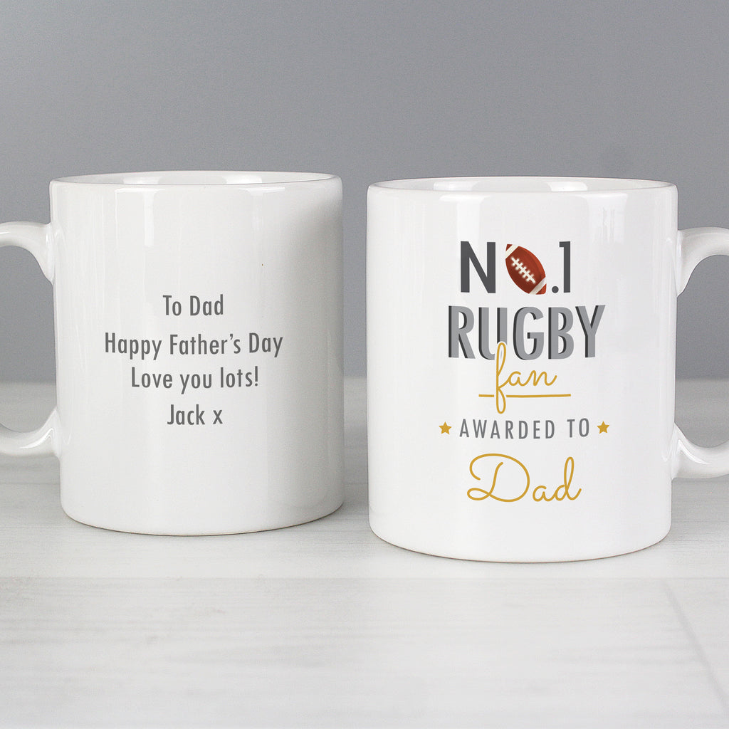Personalised No.1 Rugby Fan Mug | Father's Day Gift