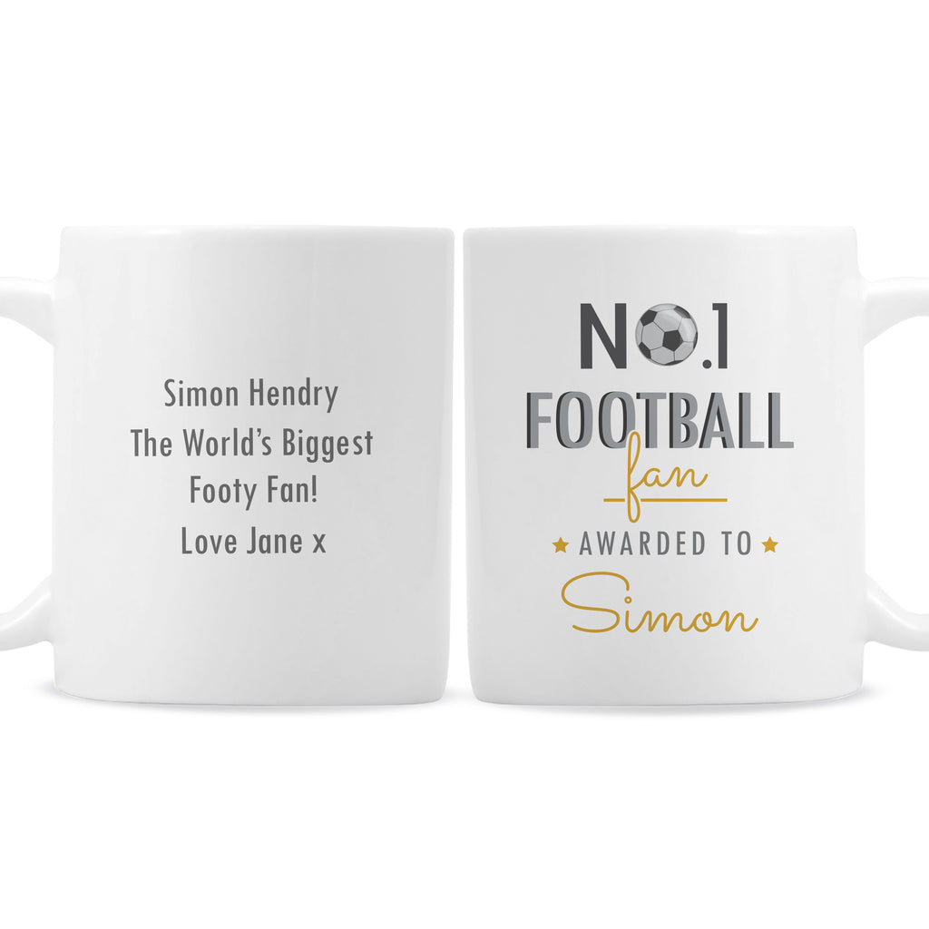 Personalised No.1 Football Fan Mug for Father's Day