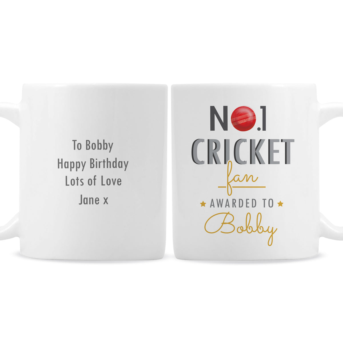 Personalised No.1 Cricket Fan Mug | Father's Day Gift