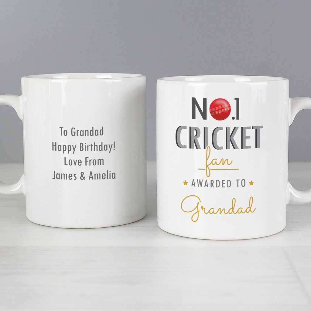 Personalised No.1 Cricket Fan Mug | Father's Day Gift