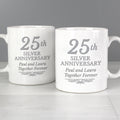 Personalised 25th Silver Anniversary Mug Set | Anniversary Gift