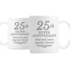 Personalised 25th Silver Anniversary Mug Set | Anniversary Gift
