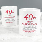 Personalised 40th Ruby Anniversary Mug Set | Anniversary Gift