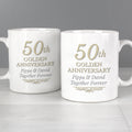 Personalised 50th Golden Anniversary Mug Set for Anniversary
