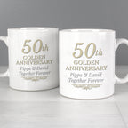 Personalised 50th Golden Anniversary Mug Set for Anniversary