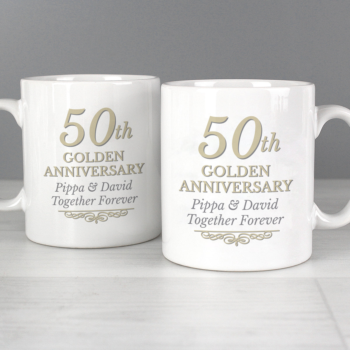 Personalised 50th Golden Anniversary Mug Set for Anniversary