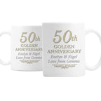 Personalised 50th Golden Anniversary Mug Set for Anniversary