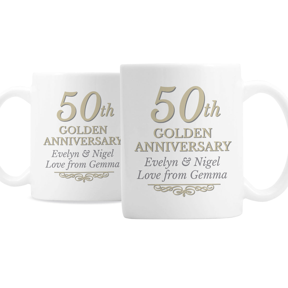 Personalised 50th Golden Anniversary Mug Set for Anniversary