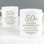 Personalised 50th Golden Anniversary Mug Set for Anniversary