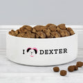 Personalised I Love my Dog - Cute Design 15cm Medium Ceramic White Pet Bowl | Pet Gifts | Inspired Creative Gifts