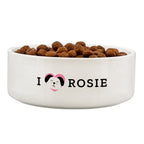 Personalised I Love my Dog - Cute Design 15cm Medium Ceramic White Pet Bowl | Pet Gifts | Inspired Creative Gifts