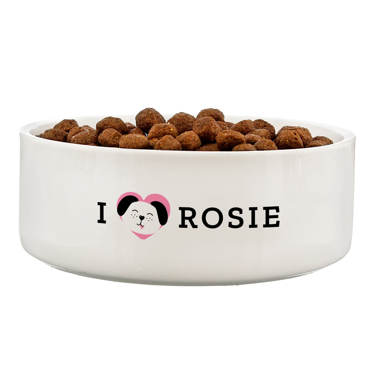 Personalised I Love my Dog - Cute Design 15cm Medium Ceramic White Pet Bowl | Pet Gifts | Inspired Creative Gifts
