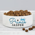 Personalised Prince 15cm Medium Ceramic White Pet Bowl | Pet Gifts | Inspired Creative Gifts