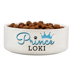 Personalised Prince 15cm Medium Ceramic White Pet Bowl | Pet Gifts | Inspired Creative Gifts