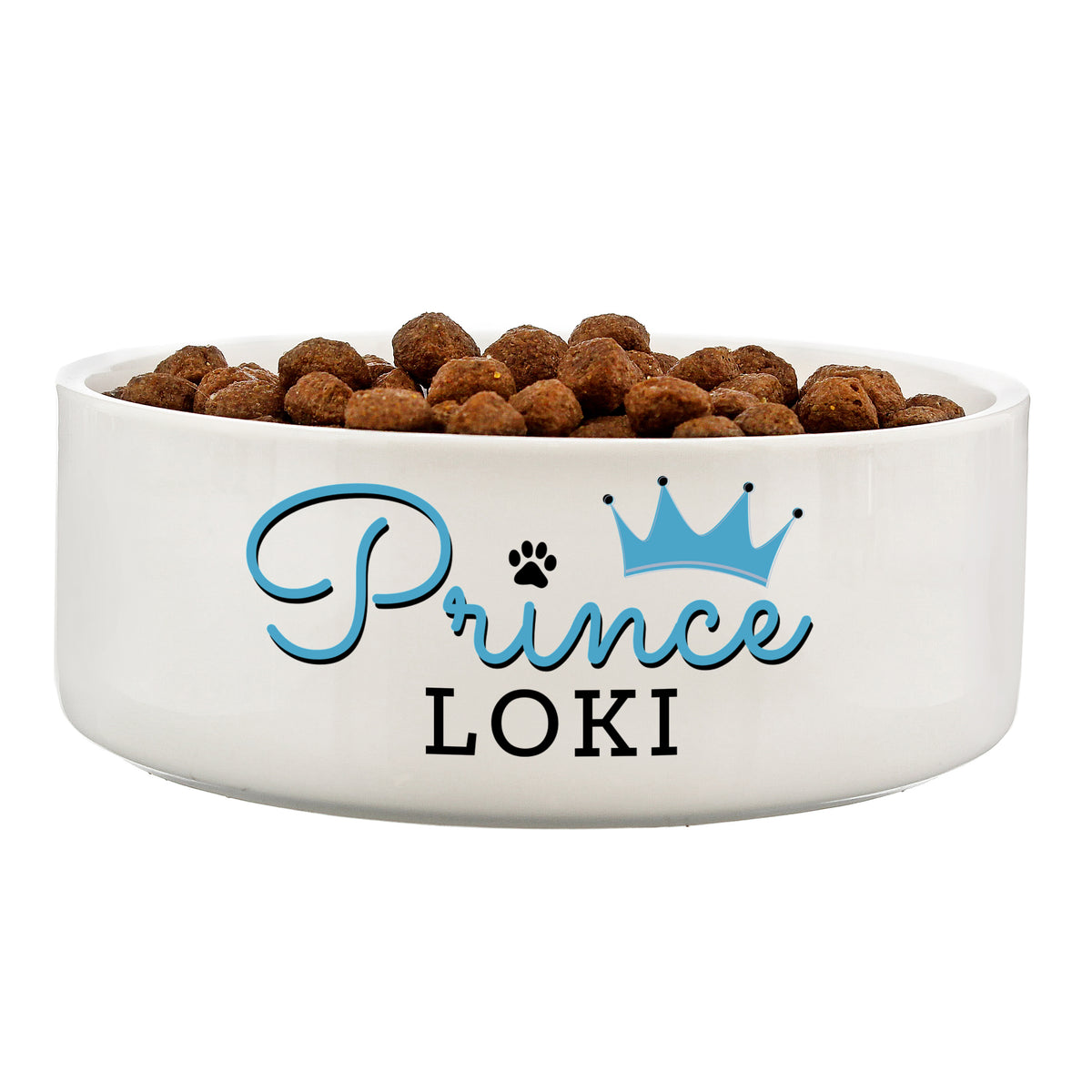 Personalised Prince 15cm Medium Ceramic White Pet Bowl | Pet Gifts | Inspired Creative Gifts