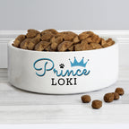 Personalised Prince 15cm Medium Ceramic White Pet Bowl | Pet Gifts | Inspired Creative Gifts