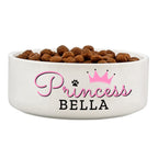 Personalised Princess 15cm Medium Ceramic White Pet Bowl | Gift for Pets
