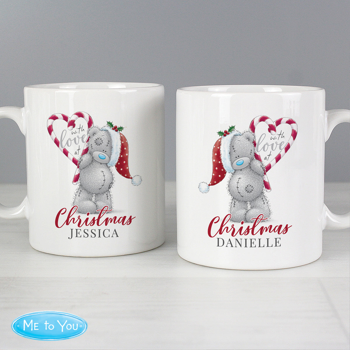 Personalised Me To You 'With Love At Christmas' Couples Mug Set for Christmas