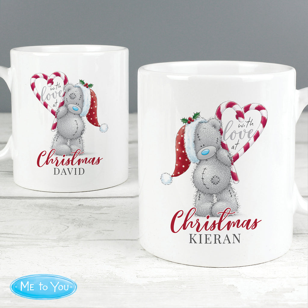 Personalised Me To You 'With Love At Christmas' Couples Mug Set for Christmas