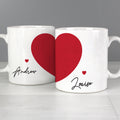 Personalised Two Hearts Mug Set | Christmas Gift