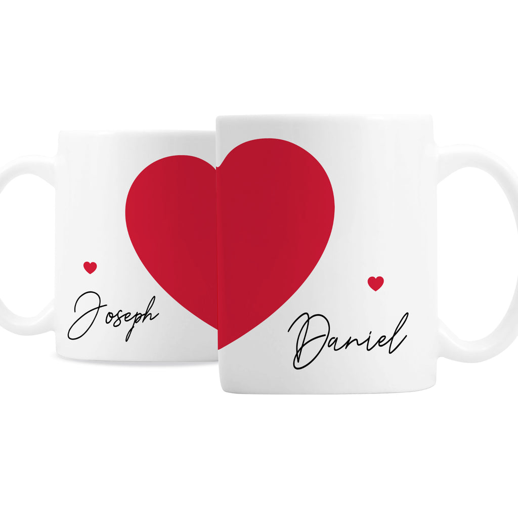 Personalised Two Hearts Mug Set | Christmas Gift