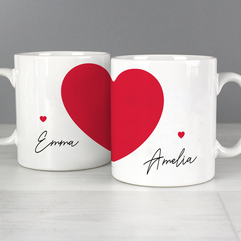 Personalised Two Hearts Mug Set | Christmas Gift