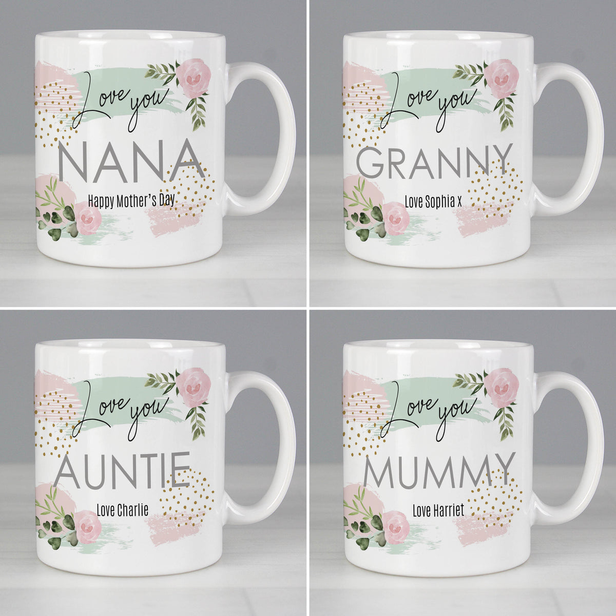 Personalised Abstract Rose Mug | Gift for Her