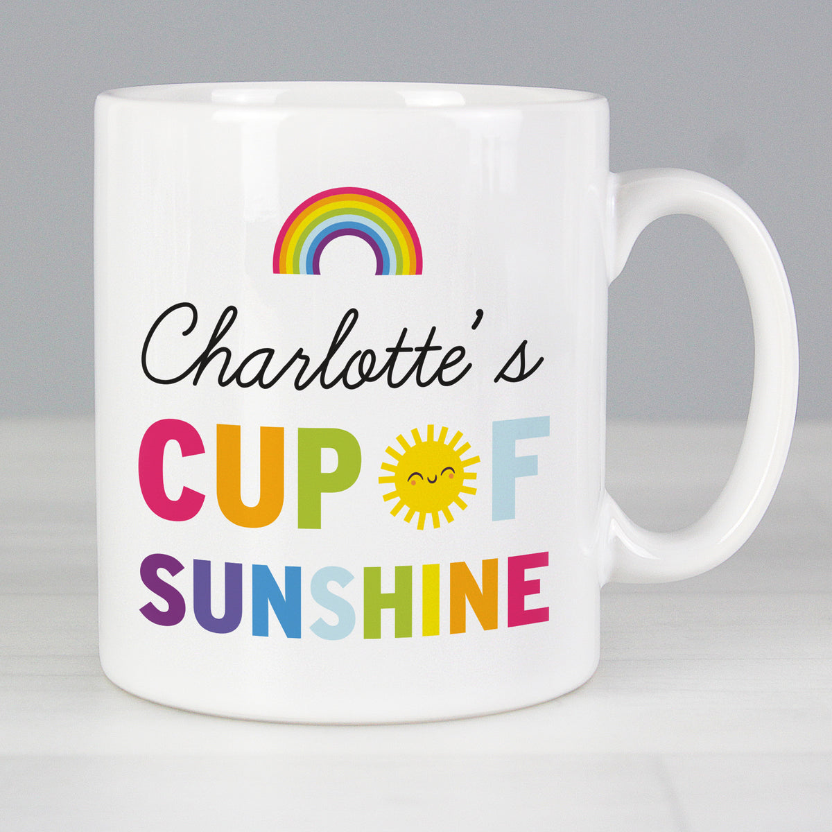 Personalised Rainbow Cup of Sunshine Mug | Birthday Gift