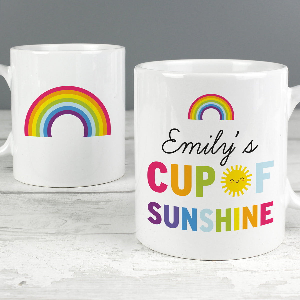 Personalised Rainbow Cup of Sunshine Mug | Birthday Gift