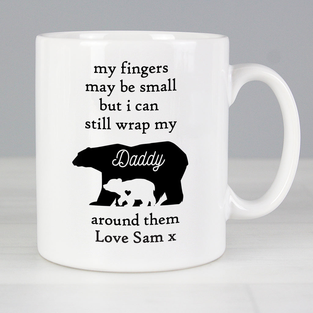 Personalised My Fingers May Be Small Bears Mug for Mother's Day