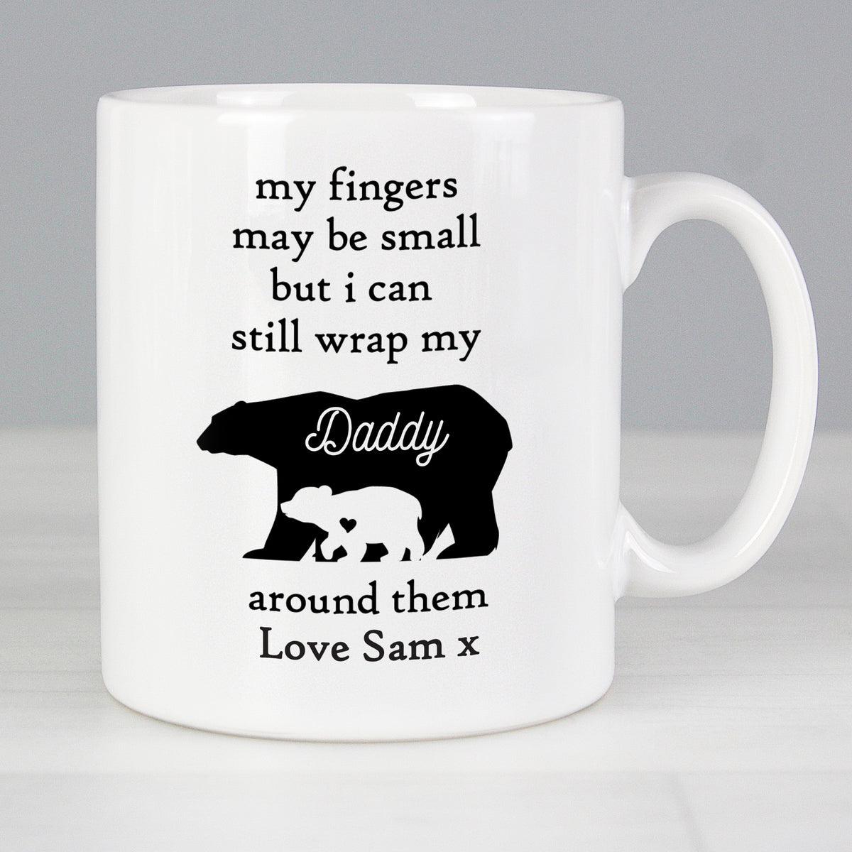 Personalised My Fingers May Be Small Bears Mug for Mother's Day