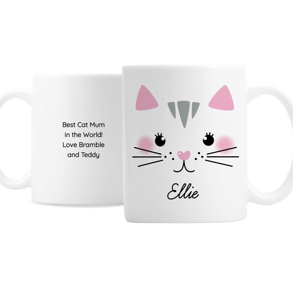 Personalised Cute Cat Face Mug | Gift for Pets