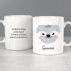 Personalised Cute Sloth Face Mug