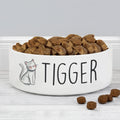 Personalised Scribble Cat 15cm Medium Pet Bowl | Pet Gifts