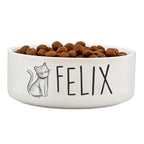 Personalised Scribble Cat 15cm Medium Pet Bowl | Pet Gifts