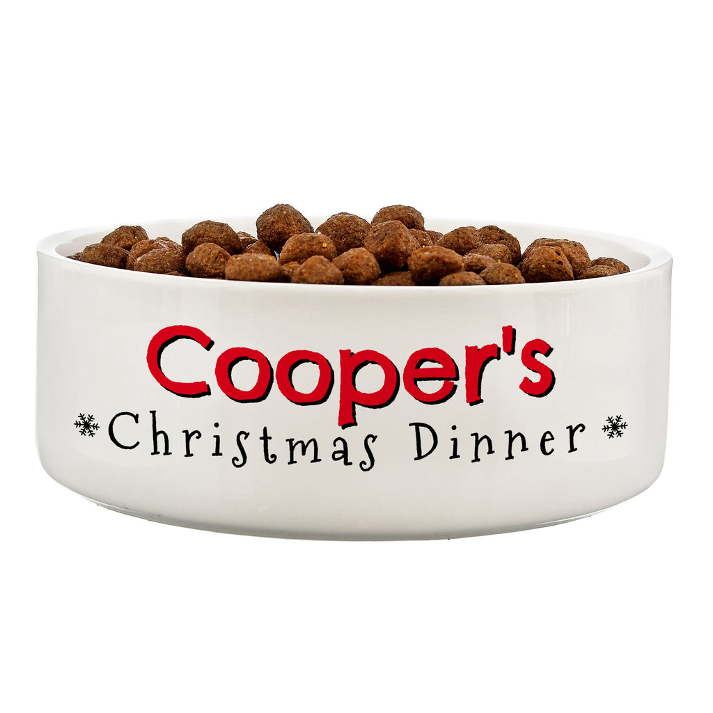 Personalised Christmas Dinner 15cm Medium Pet Bowl | Gift for Pets