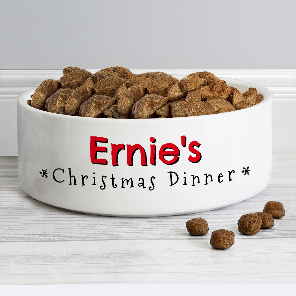 Personalised Christmas Dinner 15cm Medium Pet Bowl | Gift for Pets