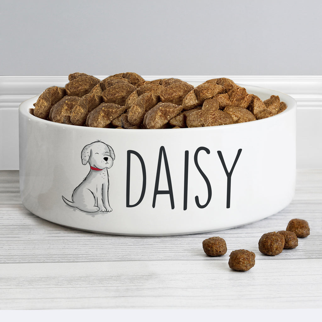 Personalised Scribble Dog 15cm Medium Pet Bowl | Pet Gifts | Inspired Creative Gifts