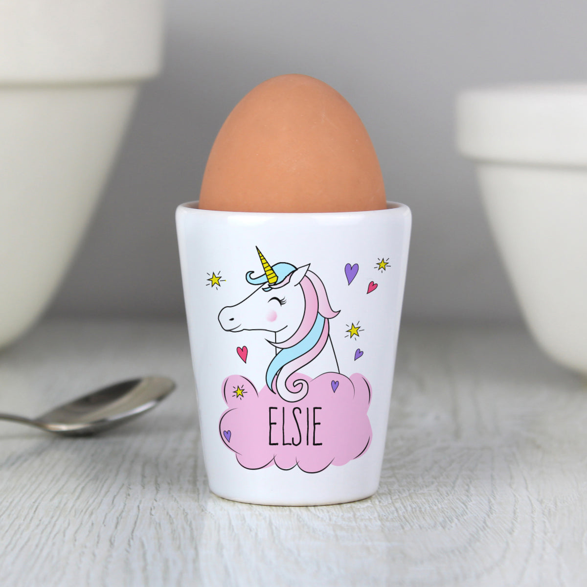 Personalised Unicorn Egg Cup | Mealtime Essentials